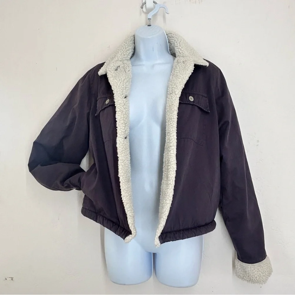 Oakley Y2K Women’s Sherpa Lined Jacket Size S Plum Gray